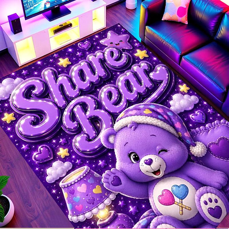 Care Bears Print Rug, Washable Floor Carpet, For Entryway Dorm Laundry Room Office Study, Home Decor Birthday Christmas Gift
