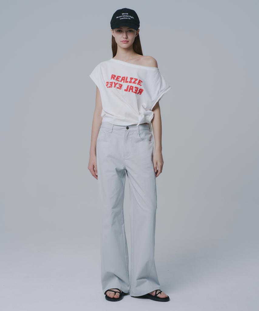 WAARFORWOMAN W1147 Cotton Straight Pants_Gray