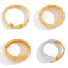 Exaggerated Punk Matte Heavy Metal Chunky Open Bangles for Women Vintage Geometric Spring Bracelets Men Couple Jewelry
