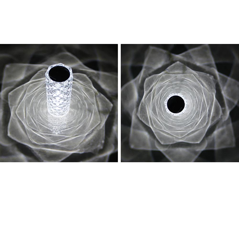 Rechargeable LED RGB Rose Diamond Crystal Table Lamp Night Light Remote Control