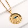 Egyptian Eye of Horus Pendant Gold Silver Color Stainless Steel Round Necklace for Women/Men Ancient Egypt Jewelry Gift