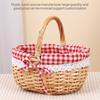 Плетеная корзина для пикника ручной работы с ручкой, корзина для пикника, многоцелевой плетеный ивовый ящик для хранения, корзина для фруктов для кемпинга на открытом воздухе