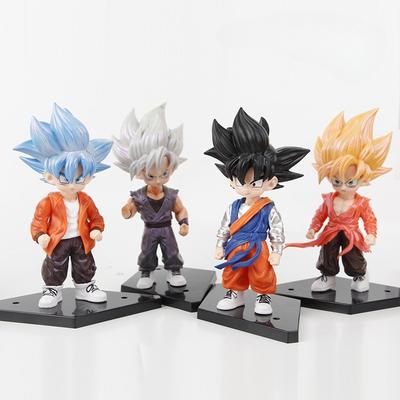 4 шт./комплект Dragon Ball 17 см Гоку Модная Фигурка Действия Аниме ПВХ Модель Игрушки Кукла Украшения Фигурка Супер Сайяна Подарки на Рождество для Детей