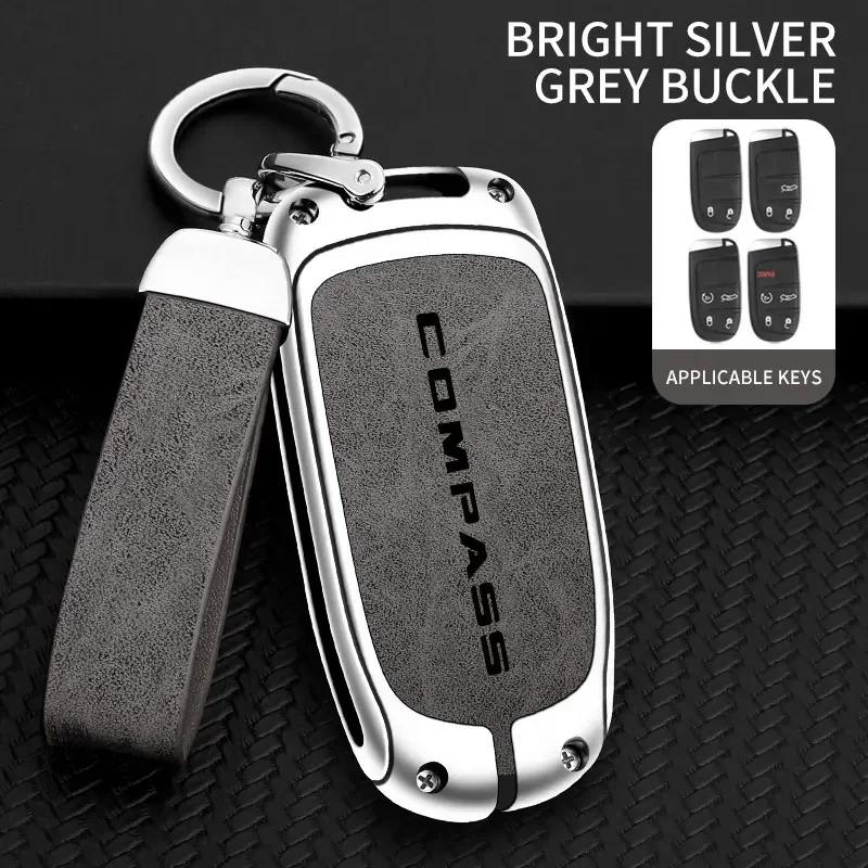 FJN1 Suitable for Jeep Compass COMPASS car key case 2021 2020 2019 2017 SUV zinc alloy high-end leather car key case auto accessories