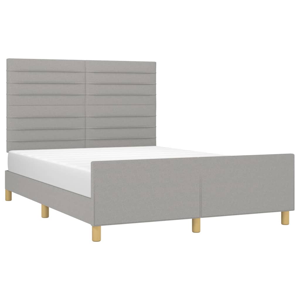 Bed Frame without Mattress Light Grey 140 x 200 cm Fabric