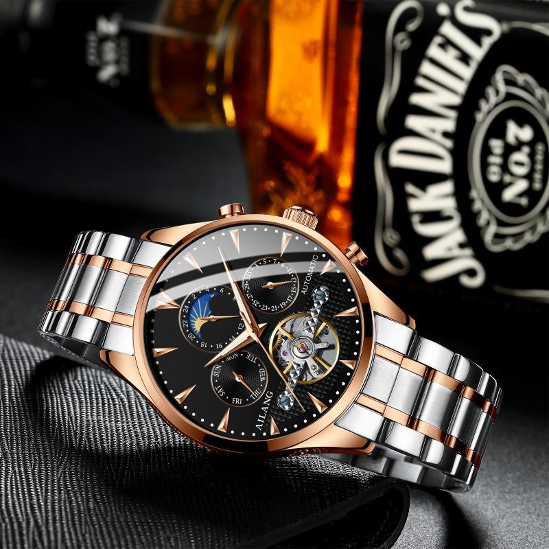 AILANG Новые часы Мужские механические часы Студенческие полностью автоматические механические мужские часы