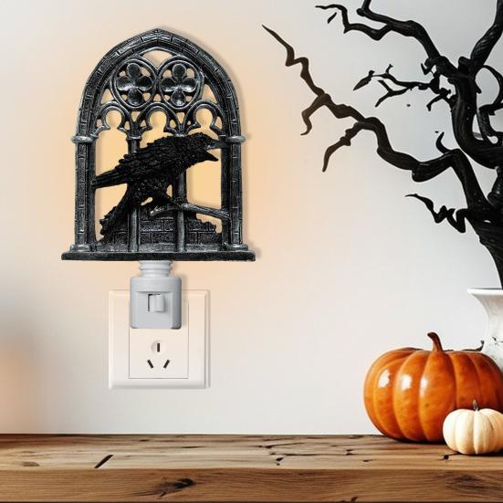Gothic Crow Wall Sconce Lighted Wall Decoration Church Arch Sconce