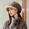 Осенне-зимняя ретро шляпа, женская теплая восьмиугольная шляпа, плюшевая простая и элегантная шляпа рыбака