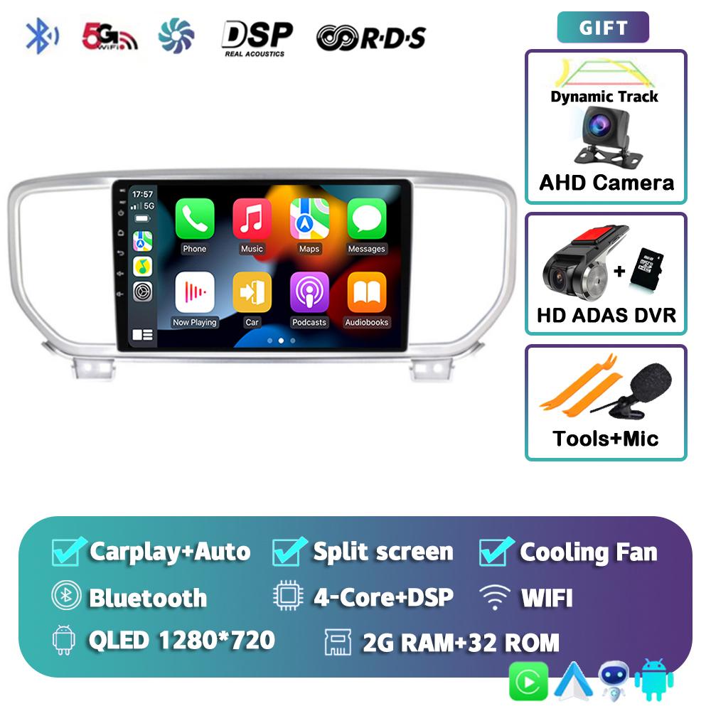 Android 14 Автомагнитола Carplay WIFI+4G для KIA Sportage 4 KX5 2016 2017 2018 Навигация GPS Мультимедийный Видеоплеер Стерео BT