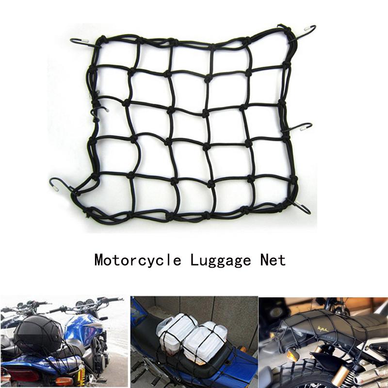 Universal Motorcycle Luggage Net Helmet Holder Mesh Storager Elastic 6 Hook Fuel Tank Net for ATV Bike Cargo Bungee
