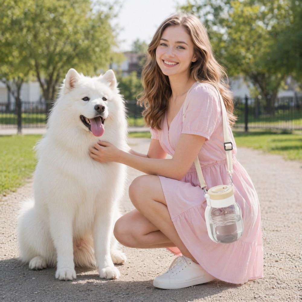 2 in 1 Design Dog Water Bottle Large Capacity Drinking Feeder Pet Drinking Bottle with Food Containe Leak-Proof
