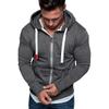 Spring And Autumn New Men's Solid Color Cardigan Hooded Fleece Casual Coat