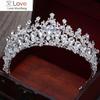 Барокко великолепный горный хрусталь свадебный венец диадемы винтажные посеребренные хрустальные бусины диадема для женщин свадебные аксессуары для волос