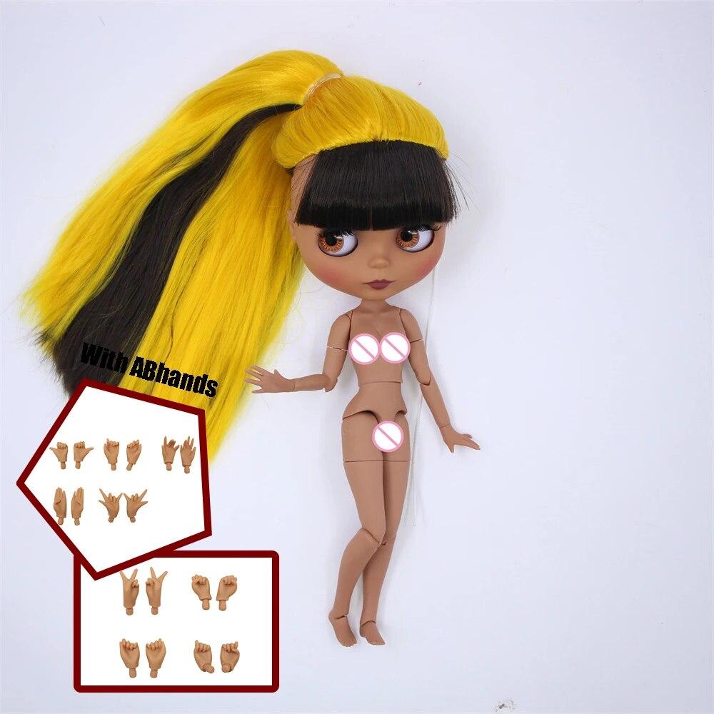 ICY DBS Blyth кукла шаровой шарнир, тело, разноцветные волосы, черная кожа, матовое лицо, телесная кукла и набор, кукла, игра-одевалка, подарок для девочки
