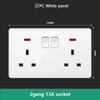 18W Type-C Plug Quick Charging Universal 5-pin Dual Power Socket,UK Standard 13A Wall Socket with DC 5V 3.1A Type-c USB Charger
