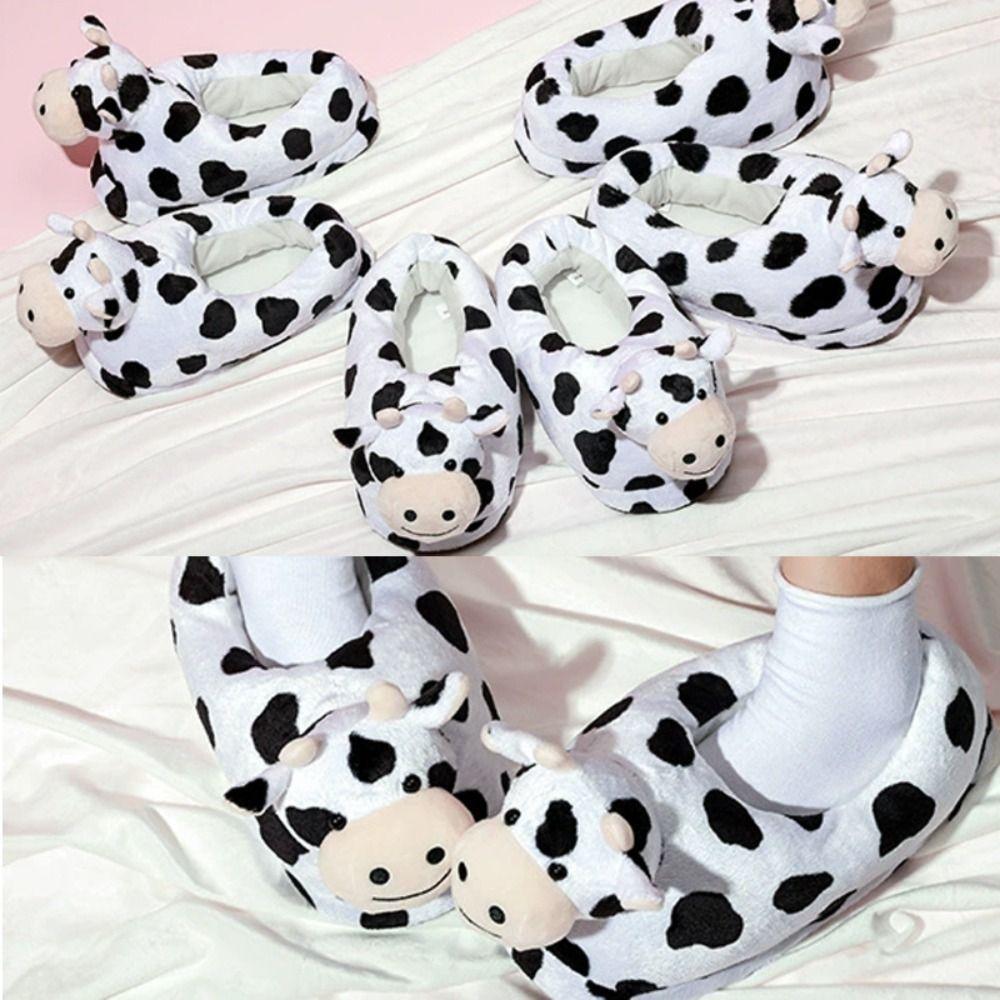Household for Boys Girls Winter Milk Cow Slippers Funny Shoes Home Shoes Warm Slippers