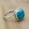 Женское кольцо из стерлингового серебра 925 пробы с бирюзой, кольцо Handamde с драгоценным камнем