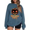Women's Casual Fashion Printed Long Sleeved Knitted Sportswear Top, Loose Fit Halloween