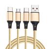 Кабель для множественной зарядки USB C Разветвитель 3 в 1 Быстрое зарядное устройство с 2 портами Type C и 1 портом MicroUSB Male для телефонов и планшетов