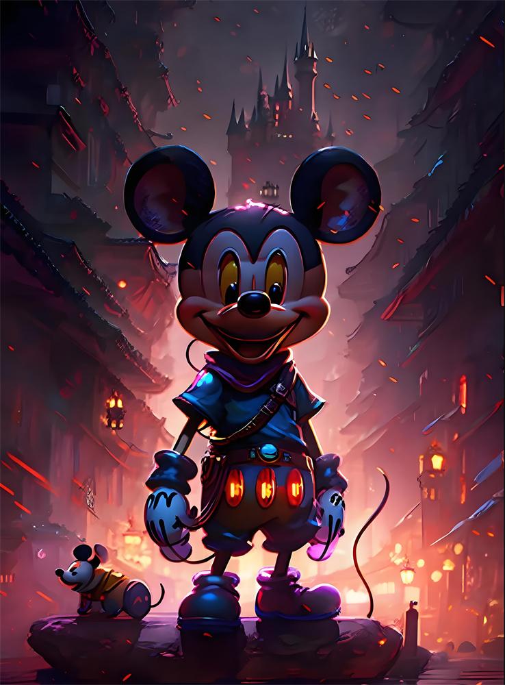 Disney 5D Алмазная Живопись Темный Микки Темный Ужас Преображение Декорация DIY Полная Алмазная Мозаика Инкрустация Набор для Вышивания Крестом Подарок