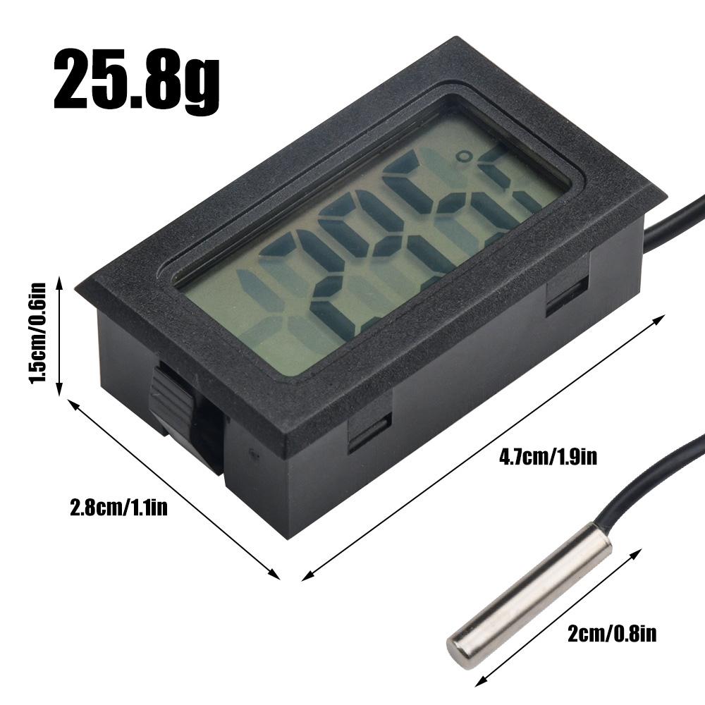 Mini Digital Thermometer -20°C to 110°C LCD Display with 1Meter NTC Sensor for Home Kitchen Refrigerator Temperature Monitoring
