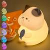 Ночной светильник Greedy Cat с USB-перезаряжаемым теплым и RGB-светильником для детской комнаты, беспроводные ночные светильники Kawaii для декора детской комнаты