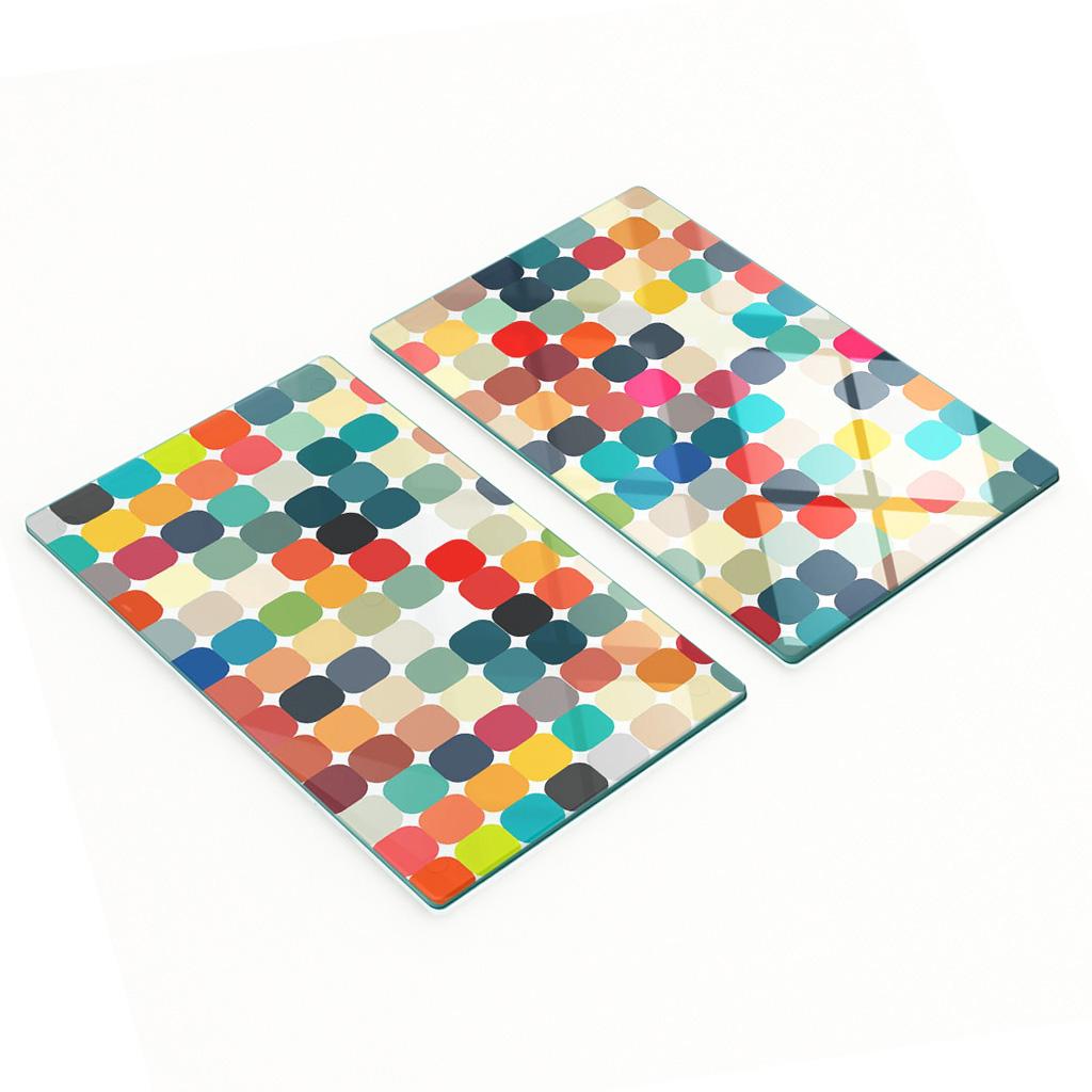 Stylowe I Trwałe Deski Szklane Z Nadrukiem Figury Geometryczne 2X30X52 Cm
