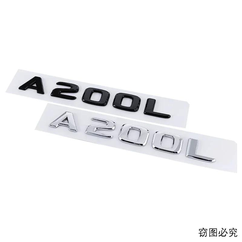 ABS Car Rear Emblem Badge Letters Side Decal Sticker Decoration for Mercedes Benz A180L A200L A220L Exterior Accessories