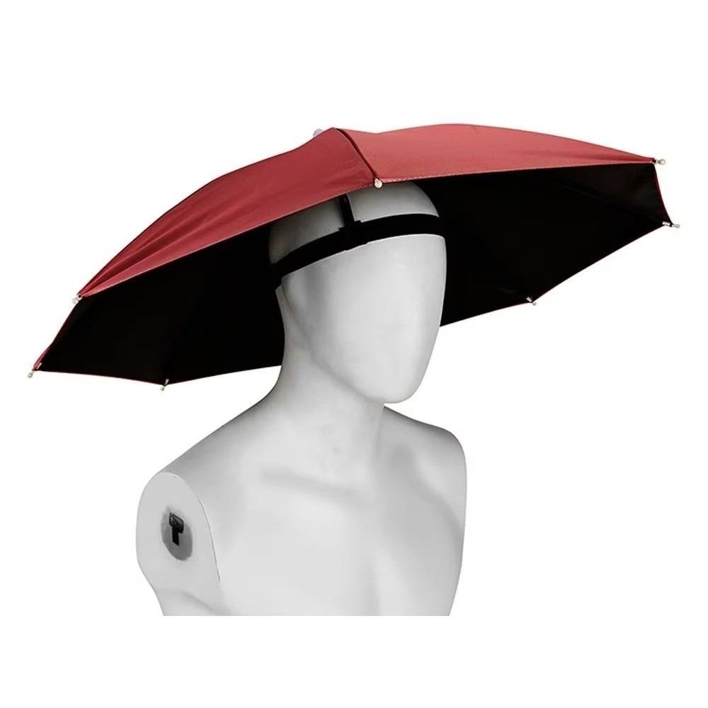 Windproof Portable Umbrella Hat Sunscreen Fishing Head Umbrella Rain Gear Head Umbrella Hat Hiking
