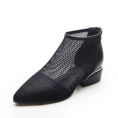 Мягкие кожаные женские босоножки на среднем каблуке, дышащие, удобные, повседневные женские босоножки, с острым носком