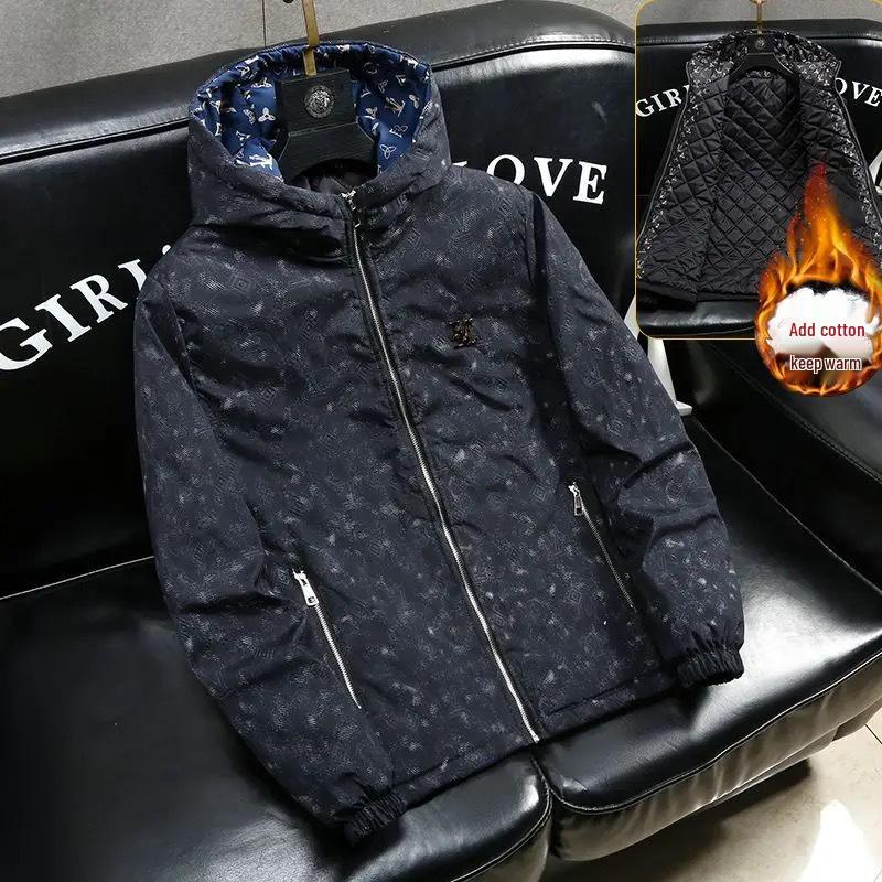 Европейская модная мужская клетчатая жаккардовая куртка с воротником-стойкой - Весенне-осенний повседневный топ в корейском стиле