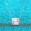 D Color 4CT 2CT 1CT Emerald Cut Moissanite Diamond Necklace for Women 100% 925 Sterling Silver Party Pendant with Certificate GRA