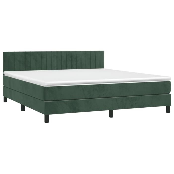 3141434 vidaXL Divan Bed and Mattress Dark Green 160x200cm Velvet