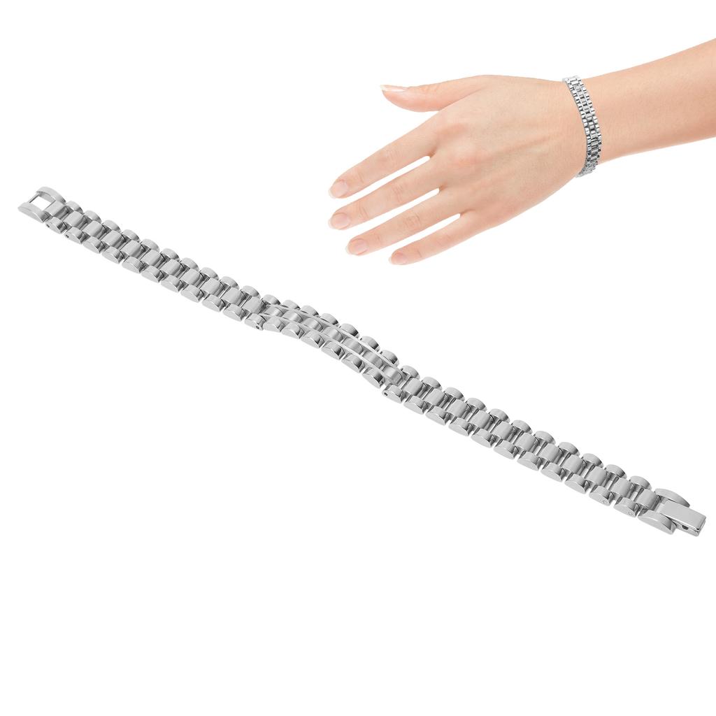 Браслет из нержавеющей стали Элегантный простой браслет Ювелирные аксессуары Подарок Серебристый Белый