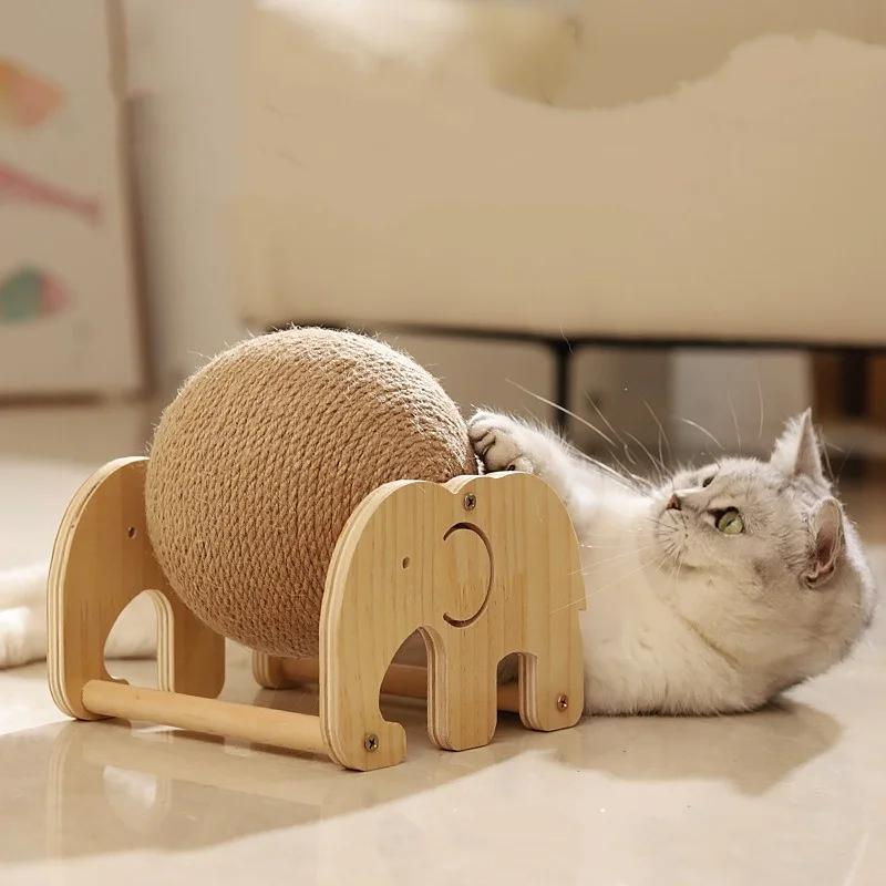 Cat Scratcher Toy Cat Scratching Ball Toy Natural Sisal Rope Cat Scratching Ball Scratcher with Ball Cat Exercise Wheel For Cats