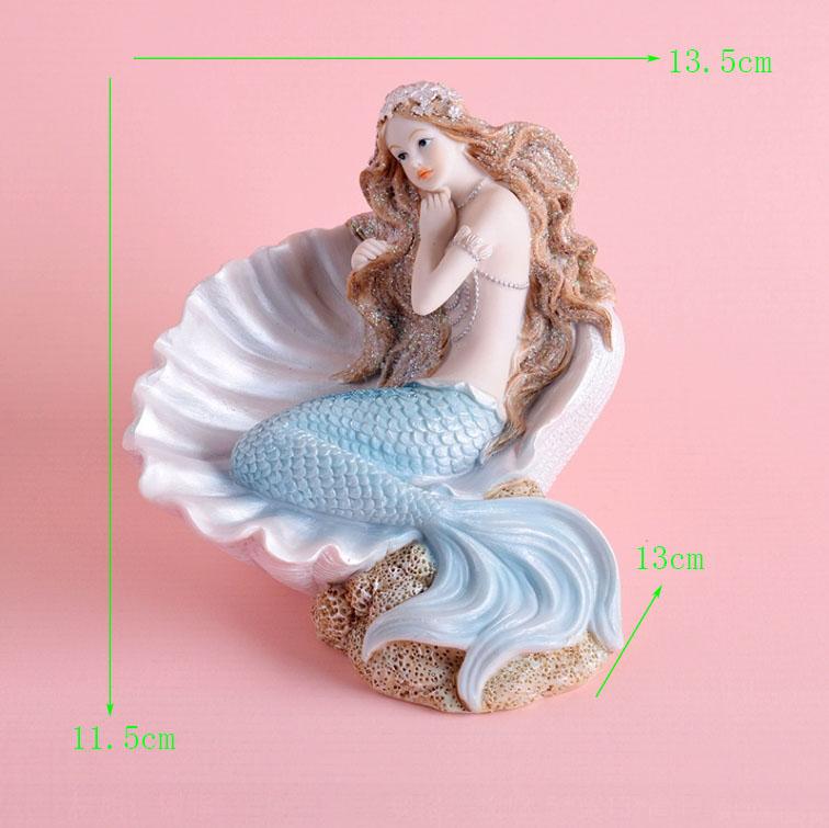 Скандинавские смоляные милые фигурки принцессы-русалки, украшения для аквариума, кавайный декор, украшение для дома, поделки, подарки на день рождения