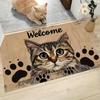 1PC Welcome Cat Pattern Kitchen Door Mat Bedroom, Living Room Dustproof Carpet, Floor Mat Home Decoration