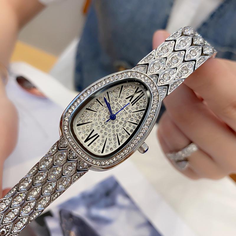 Snake Watch Snake Head Women'S Watch Gypsy Star With Diamonds And Steel Belt Supply Exquisite High-End Waterproof Women'S Watch