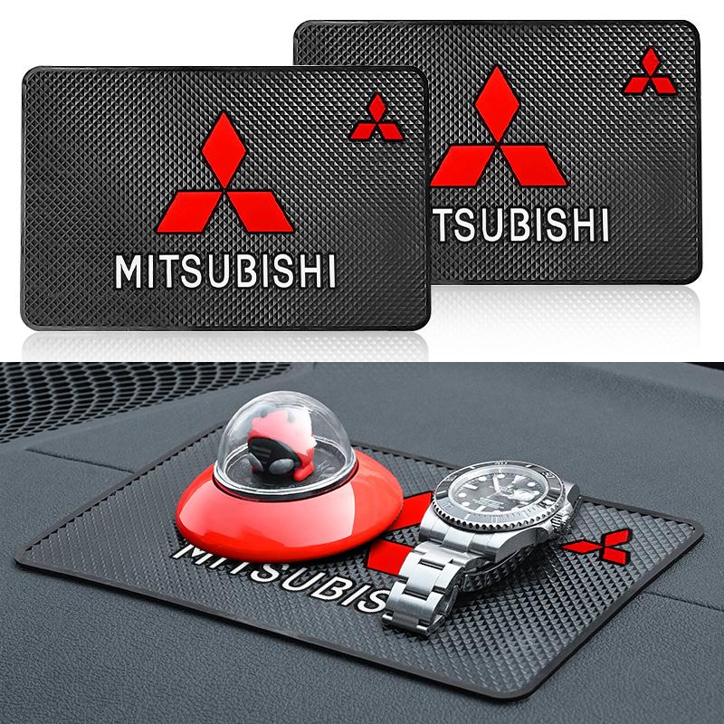 Car Interior Accessories Logo Anti Slip Mat Phone Holder Non-Slip Mat For Mitsubishi ASX Lancer Pajero Outlander L200 EVO Lancer