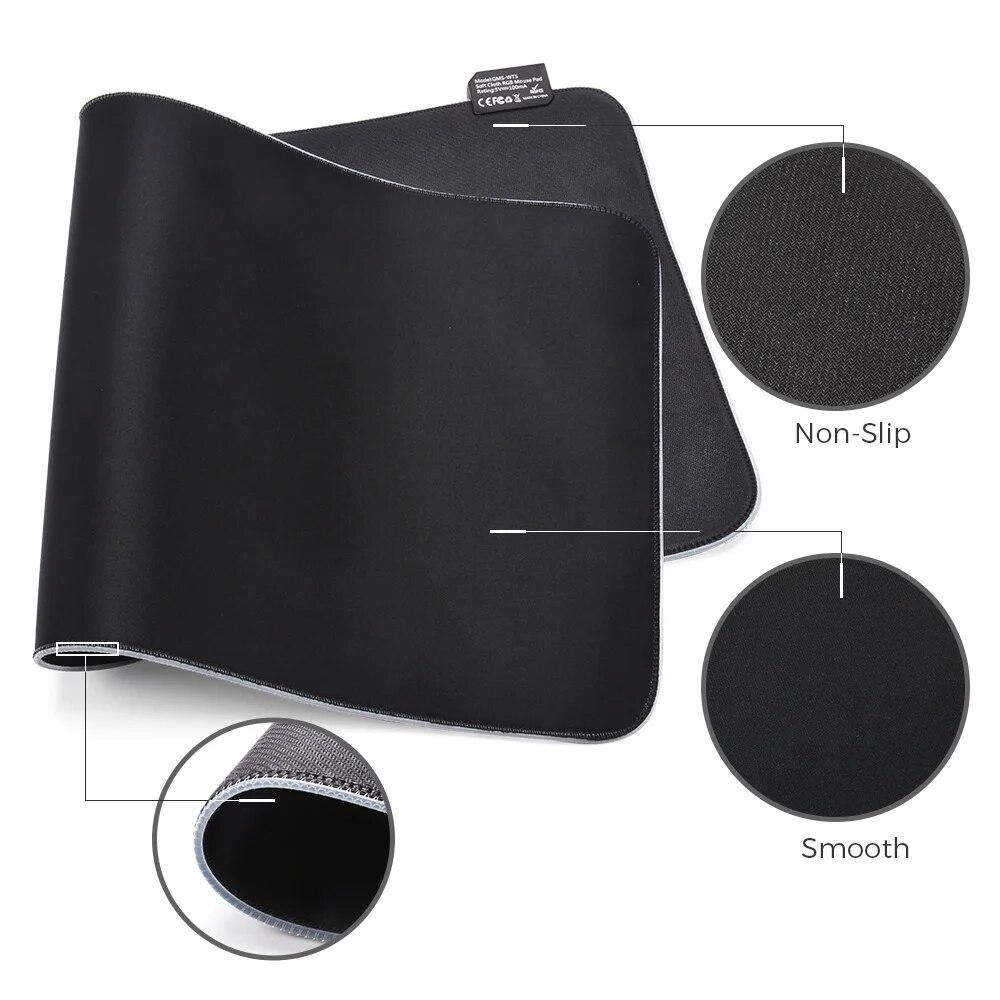 Светодиодный коврик для мыши с RGB-подсветкой, чехол для клавиатуры, коврик для стола, цветной коврик для мыши с поверхностью, водонепроницаемый мульти-размерный коврик для компьютерной игры World Computer Gamer CS Dota