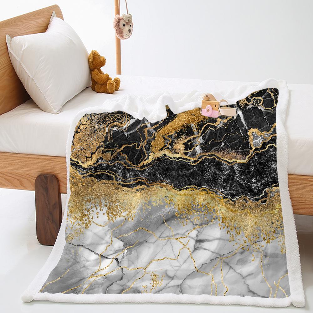 Marble Textured Lamb Fleece Blanket Crystal Fleece Office Blanket Blanket