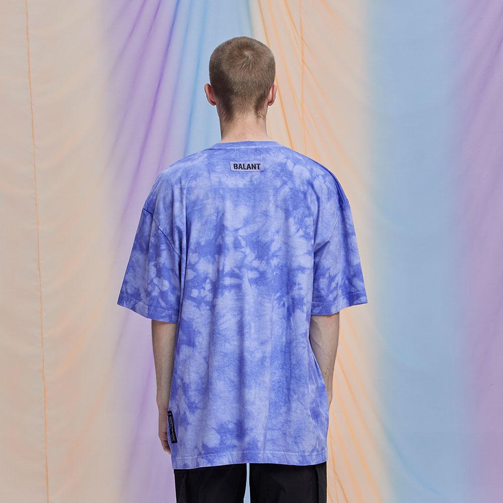 Футболка с карманом и мини-логотипом BALANT Marbling - Фиолетовая