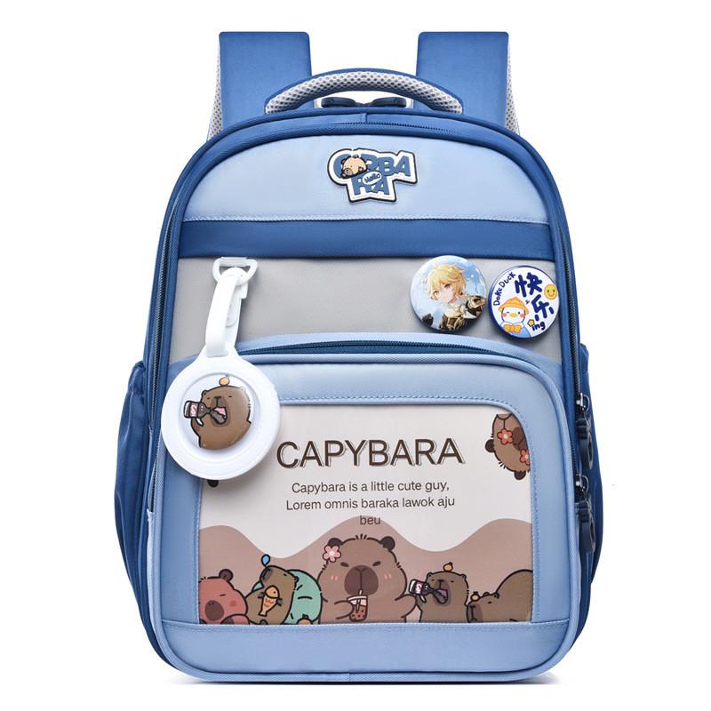 Cute Capybara Cartoon Pattern Children Large Capacity Backpack For Use School