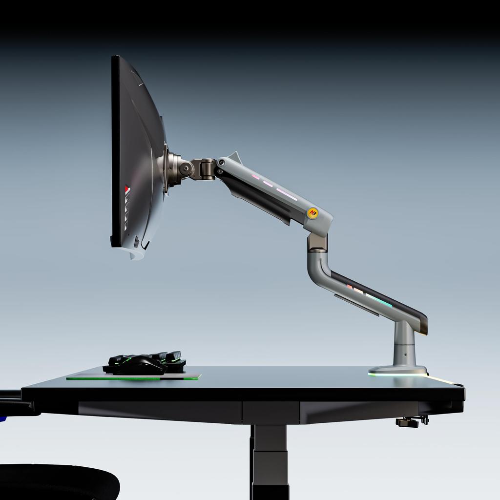NB ERGONOMIC Large Monitor Large Heavy Duty Capacity Supports Up To Curved Gaming Monitor Curved Monitor Mechanical VESA Lake Blue Arm, Screen,