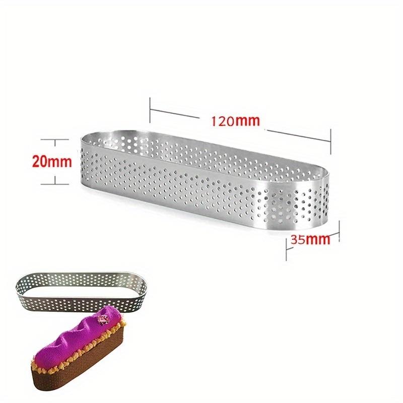 12Pcs Oval Round Muffin Tart Rings Stainless Steel Porous Tart Ring Perforated Cake Mousse Mold Cookies Cutter Pastry Quiche Mold Tool