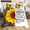 Yellow Sunflower King Queen Bedding Set Blossom Flowers Duvet Cover Blue Butterfly Floral Quilt Cover Polyester Comforter Cover