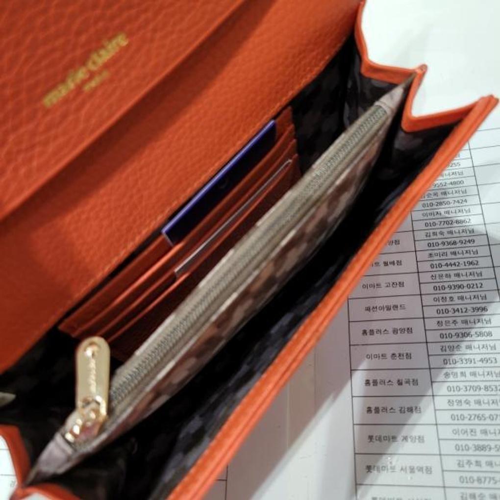 Mari eclaire highly recommended casual cowhide long wallet with bankbook storage