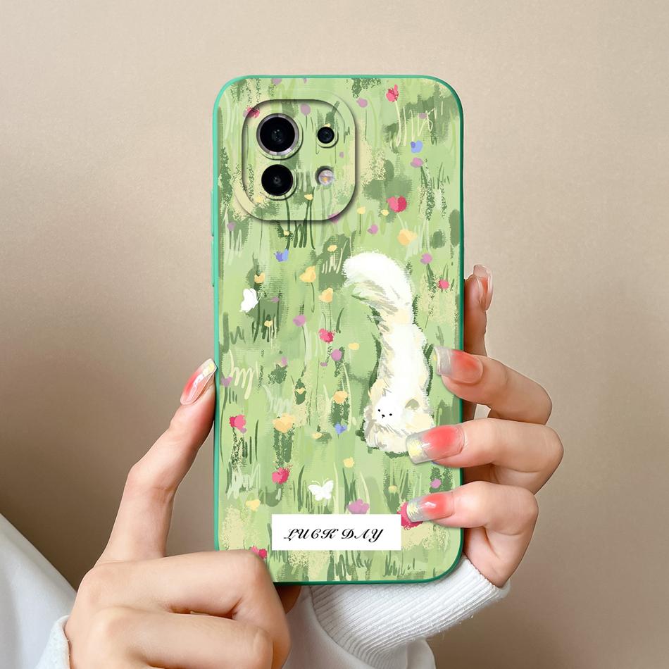 For Xiaomi Mi 11 Lite/Mi 11 Pro Phone Case Full Protection Cute Back Cover For Mi11 Lite Mi 11Pro Soft Liquid Silicone Bumpers
