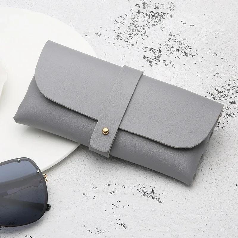 1 Pcs Women's Leather Eyeglasses Case Soft Portable Sunglasses Storage Bag Fashionable Glasses Case Accessory