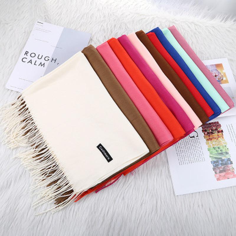 Scione Women Solid Color Cashmere Scarves Winter Autumn Long Scarf Thinker Warm Female Shawl Men Scarf